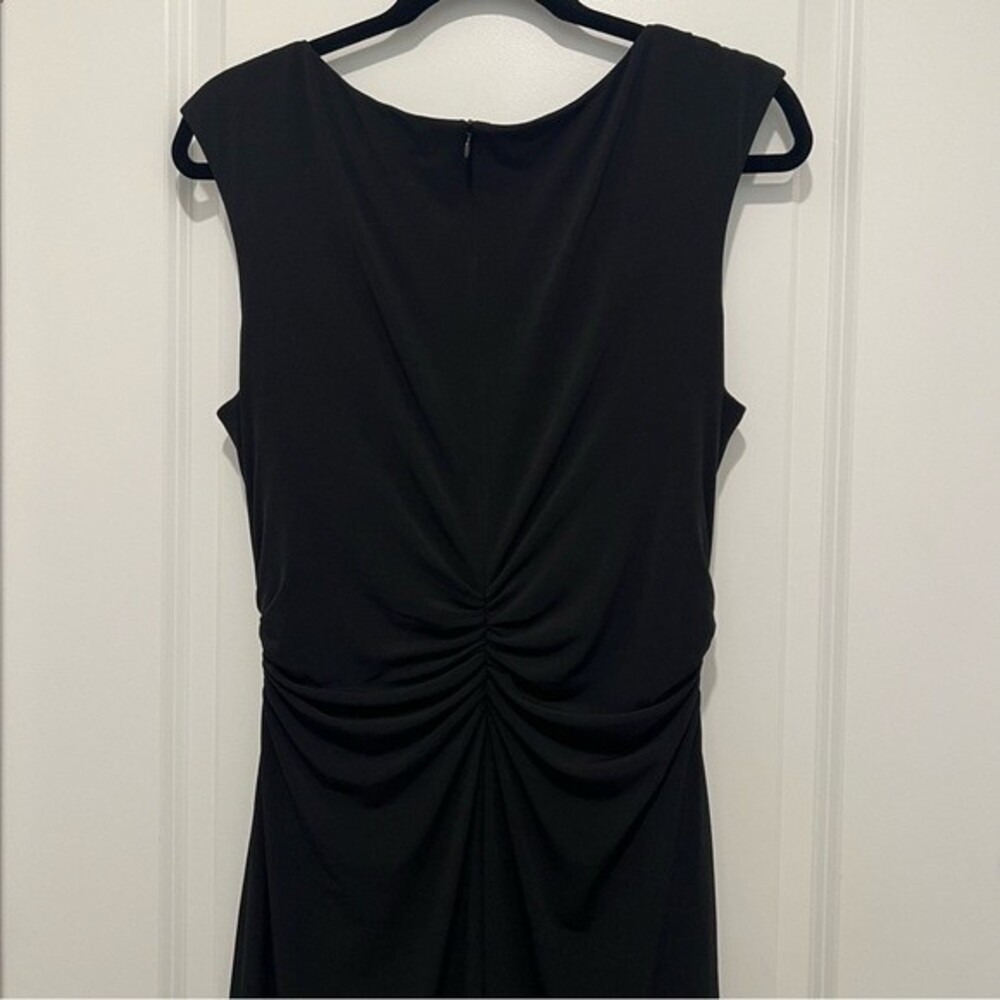 David Meister LBD | Cowl Neck Black Fitted Black Sleeveless Dress Women's Sz. 12 - Picture 7 of 10